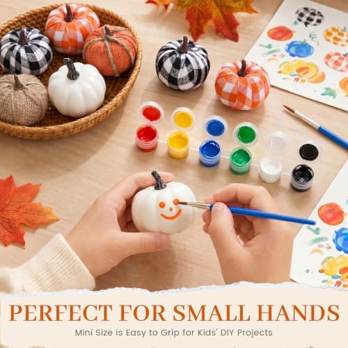 HAKACC 10 PCS Artificial Pumpkins, Fall Fabric Pumpkins Decor