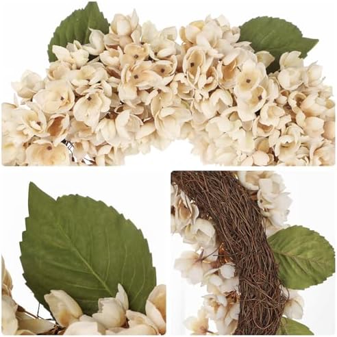 Fall Wreaths for Front Door 22 inch Autumn Wreath with Hydrangeas