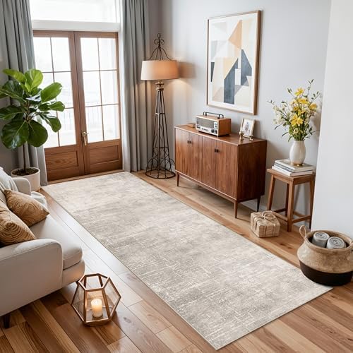 Hallway 2x8 Washable Runner Rug: Abstract Stain Resistant Entryway Kitchen Area Rugs Farmhouse Soft Bathroom Bedroom