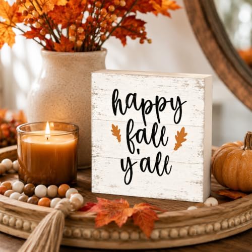 Fall Decorations for Home Fall for Jesus He Never Leaves Wood Sign