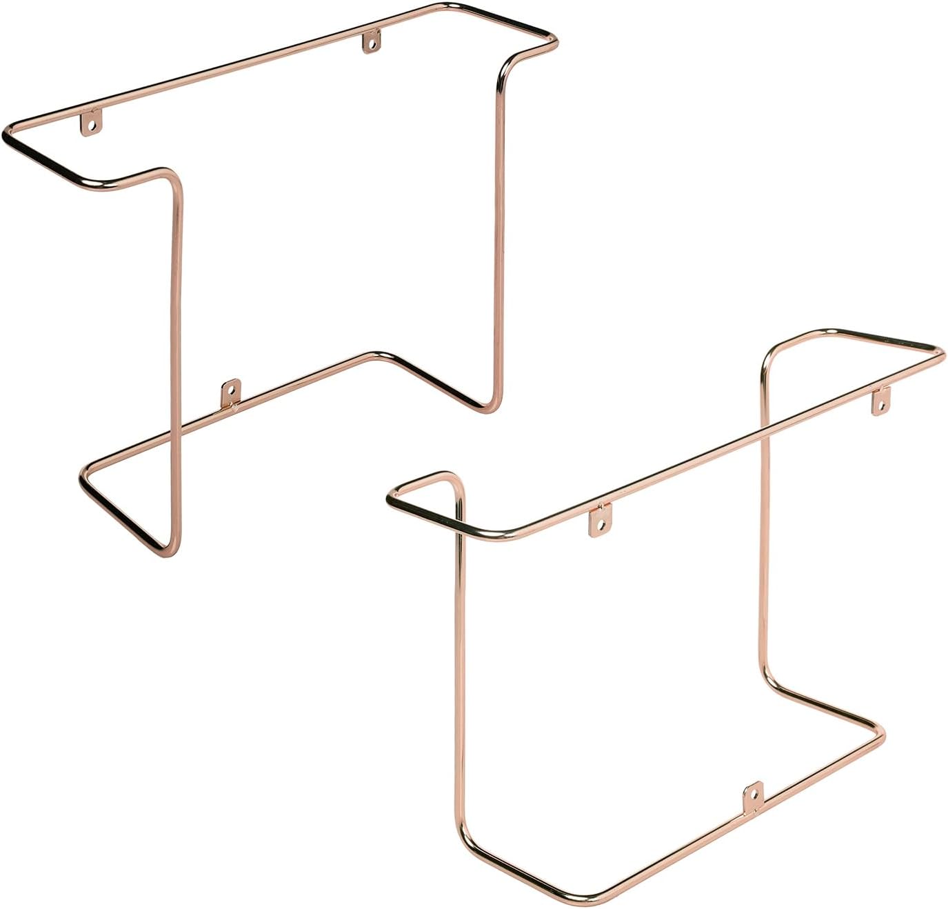 MyGift Copper Metal LP Record Wall Racks, Vinyl Album Display Set of 2 | Copper-tone wire racks display LP covers while