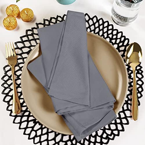 Utopia Kitchen Cotton Blend Charcoal Cloth Napkins [12 Pack, 18x18 Inch]