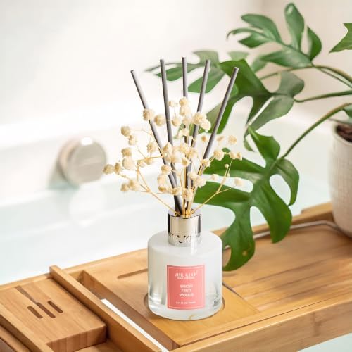Airkeep Reed Diffuser Set,3.38 fl oz (100 ml) - Spiced Fruit Woods Oil Diffusers with 8 Reed Sticks, Home Fragrance