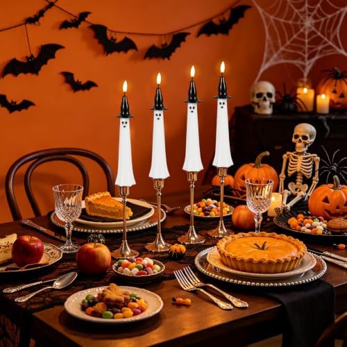 Halloween Witch Flameless Taper Candles with Remote and Timer