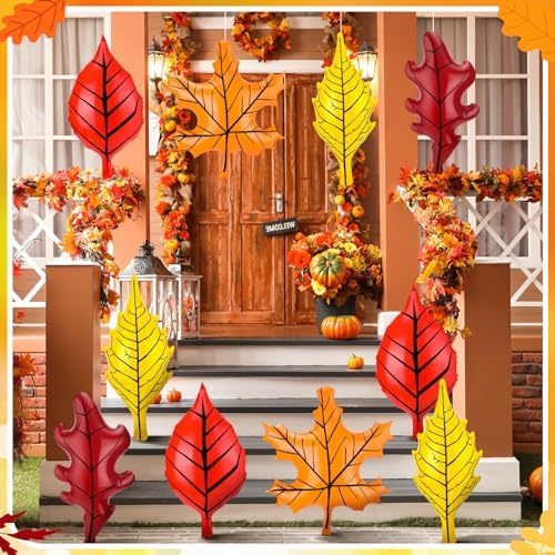12 Pcs Fall Inflatable Leaf Classroom Decor Thanksgiving Large Maple Leaf