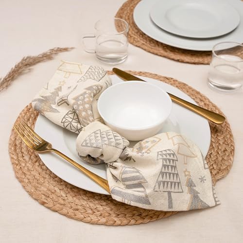 Blue Needles Buffalo Plaid Cloth Napkins 100% Cotton Set of 12-18" x 18"