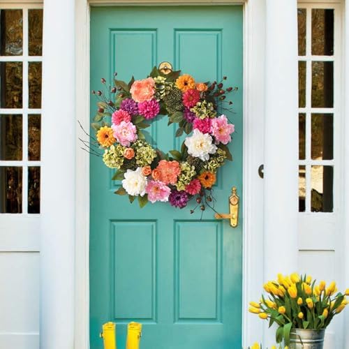 Spring Wreaths for Front Door, 22 Inch Spring Front Door Wreath