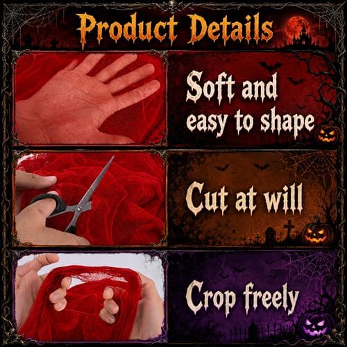 RunNico 300"x39" Large Halloween Scary Gauze, Spooky Cloth Party Decoration