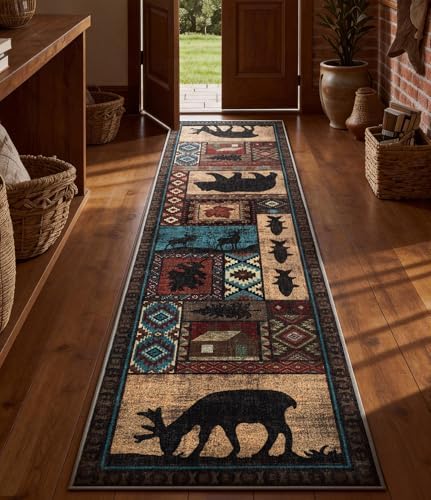 YIHOUSE Washable Rustic Cabin Runner Rug 2x8 Hallway
