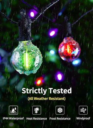 Brightown Outdoor String Lights 58 Feet G40 LED Patio Lights, RGB, Remote