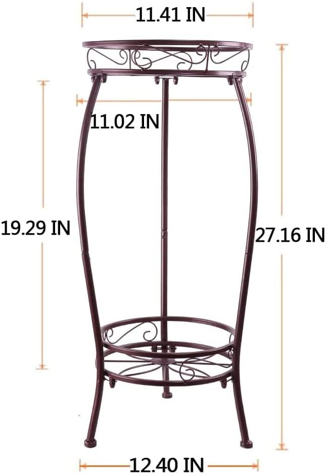 Metal Plant Stand,Indoor Outdoor 2 Tiers Tall Plant Stands,27.1'' Iron Corner Flower Pot Holder, Plant Rack,Display