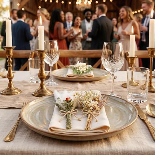12/24PCS Handmade Dried Flower Bouquet with Stems Natural Dried Wildflowers 7.5 Inch Mini Dry Flowers for Vase Farmhouse Decor, Wedding Styling, Photography Props, Gift DIY(24pcs, Rustic)