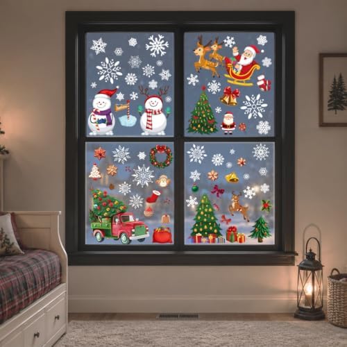 9 Sheets Reusable Christmas Window Clings for Christmas Decorations