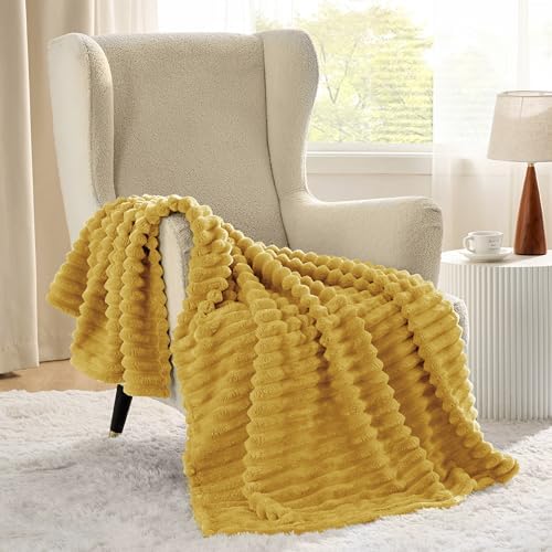 Bedsure Soft Yellow Throw Blanket for Couch Decor Gifts 50"x70"