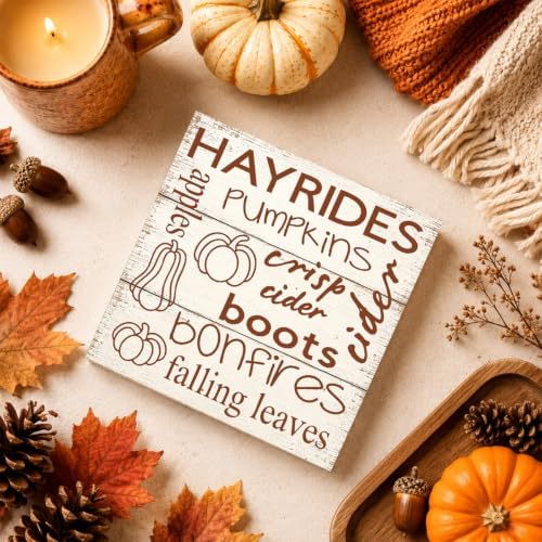 Fall Signs Hayrides Pumpkins Cider Boots Bonfires Wood Sign Fall Decor