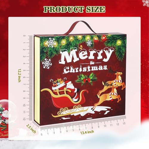 Christmas Advent Calendar 2025, Empty Advent Calendar to Till Yourself, 24 Days Christmas Countdown Advent Calendar, Reusable Xmas Gifts Boxes for Boys Girls Teens Adults
