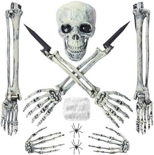 Halloween Decorations Skeleton Groundbreaker Skeleton 8pcs Halloween Outdoor Decorations for Yard, Lawn, Garden, Graveyard Party Supplies Outdoor Skeleton Decorations (Tombstone not included)