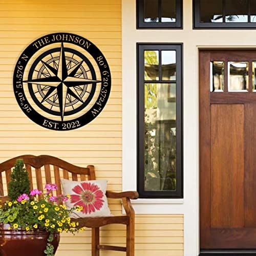 Metal Compass Decor / Black002
