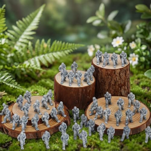 RoundFunny 100 Packs Bigfoot Figurine Small Resin Sasquatch Figurine Bulk