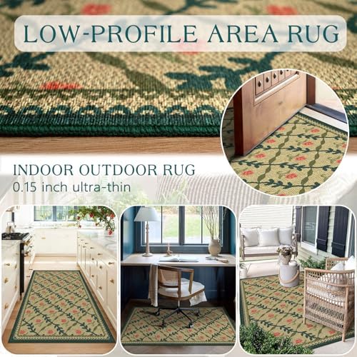 3x5 Entryway Rug, Small Washable Indoor Outdoor Mats for Front Door