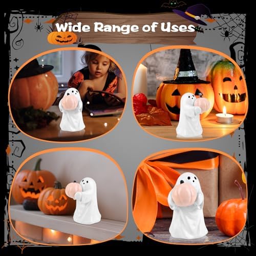 2025 Halloween Figurine Ghost, Ghosts Middles Fingers Figurine，Spooky Cute Halloween Decor，Haunted Porch & Indoor Home Statue，Coffee Table Centerpieces Shelf Mantel Display