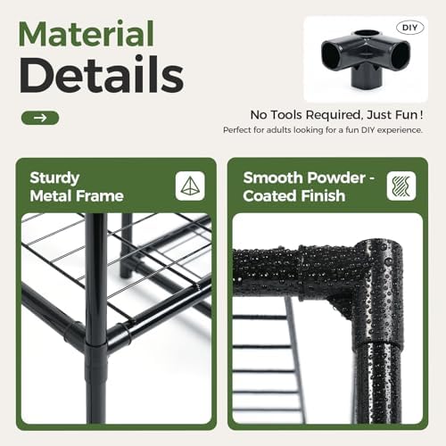 Bamworld Corner Plant Stand Indoor Metal Plant Shelf 5-Tier