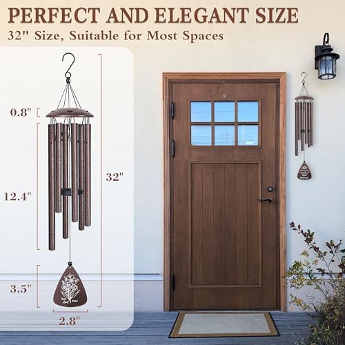 Aunt Gifts, 32" Bronze Wind Chimes, Birthday Gifts for Auntie from Niece