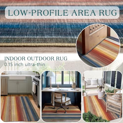 3x5 Ombre Entry Rug - Washable Indoor Outdoor Mats for Front Door
