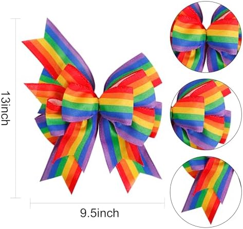 SIMISI RIBBON Pride Wreath Bow Rainbow Stripe Decorations Lesbian Gay Burlap Ornaments