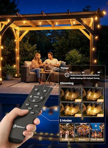 Brightown 108FT Solar String Lights Outdoor Waterproof, 26Hrs Runtime