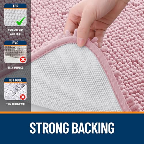 OLANLY Bathroom Runner Rugs 70x24, Extra Soft Absorbent Chenille Bath Rugs
