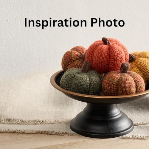 Set of 3 Multi-size Cozy Knit Pumpkins (Candy Corn Large Multi-size set)