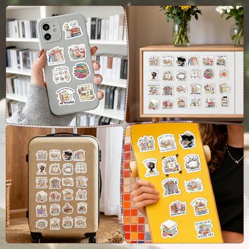 100 Pcs Book Lover Reading Stickers Vintage Bookish Sticker
