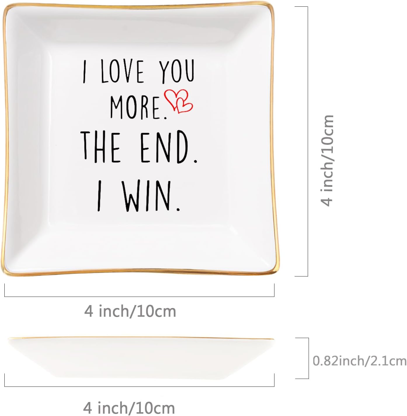 Wife Gifts Romantic Gifts for Her Jewelry Dish Tray / I Love You More