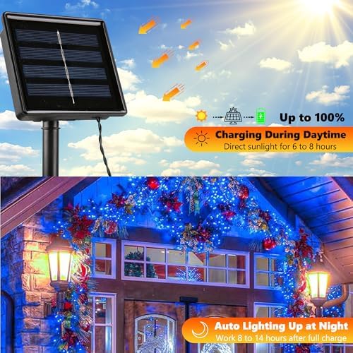 Joomer Solar Christmas Lights Outdoor, 2PACK Total 144FT 400LED, Multicolor