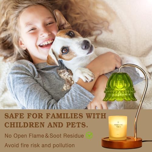 Funistree Flower Candle Warmer Lamp with Timer, Dimmable Candle Lamp Warmer, Christmas Birthday Gifts for Women Mom