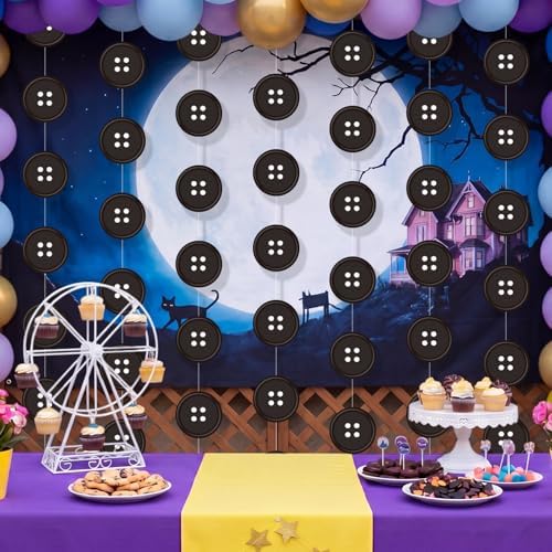 Xinnun 8 Pcs Button Birthday Party Decorations Button Eye Garland Banners