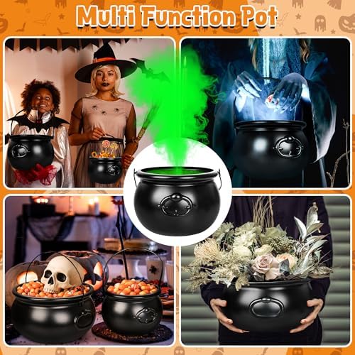 3 PCS Halloween Cauldron, Black Plastic Witch Cauldron Pots for Party Decor