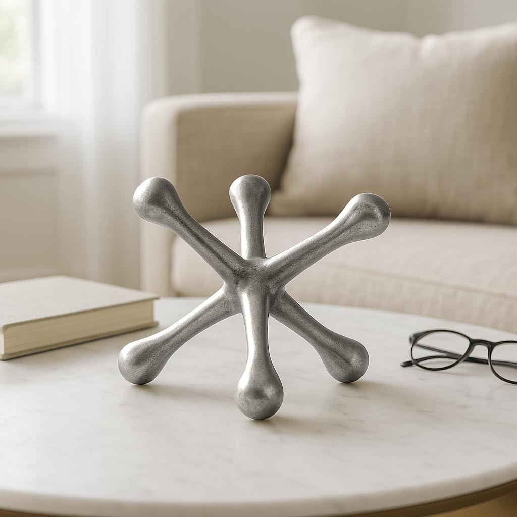 Metal Modern Decorative Accent / 8"H / Silver
