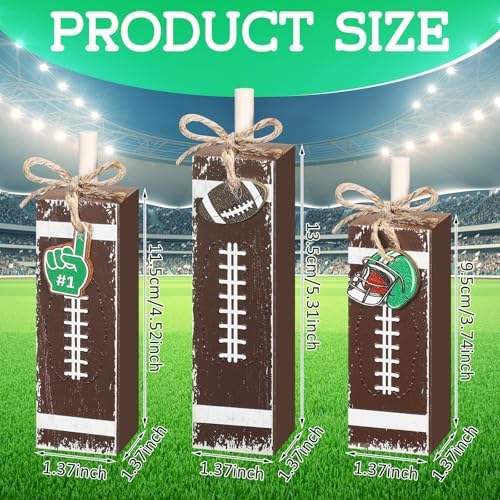 Redbaker 3 Pcs Football Decorations for Home, Football Table Centerpieces