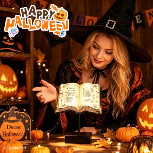 MUMTOP Halloween Vintage Book Figurines Indoor Antique Open Books Ornament
