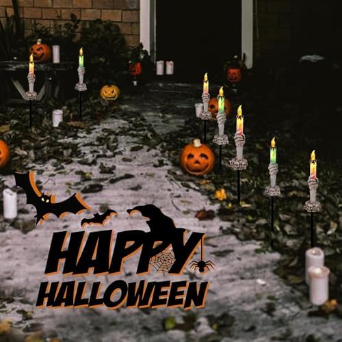 Halloween Decorations Outdoor, Solar Pathway Lights, 10 Pack