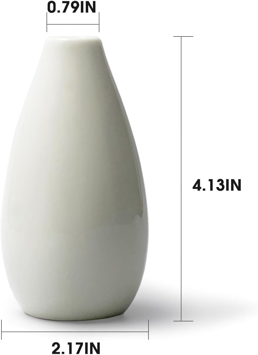 Modern Small Flower Vases / White - Style 11 / Set of 8