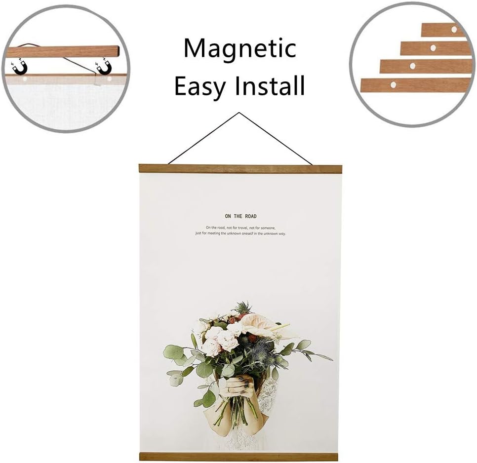 Miaowater 2 Pack Poster Frame,28x28 28x32 28x36 28x40 Magnetic Light Wood Wooden Frames Hanger for Photo Picture Art