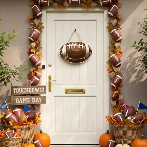Smile Football Decor Wooden Door Hanger Football Season
