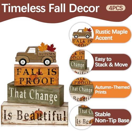 Leaves Truck Fall Decor, Fall Decorations for Home