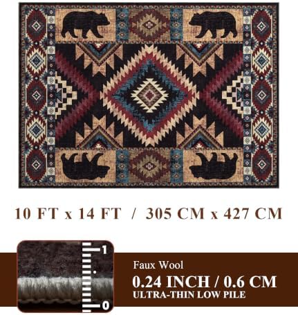 YIHOUSE 10x14 Western Cabin Area Rugs for Living Room