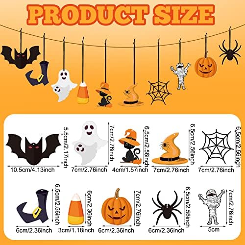 Ferraycle 30 Pcs Halloween Felt Hanging Ornaments Tree Decor,Spooky Style