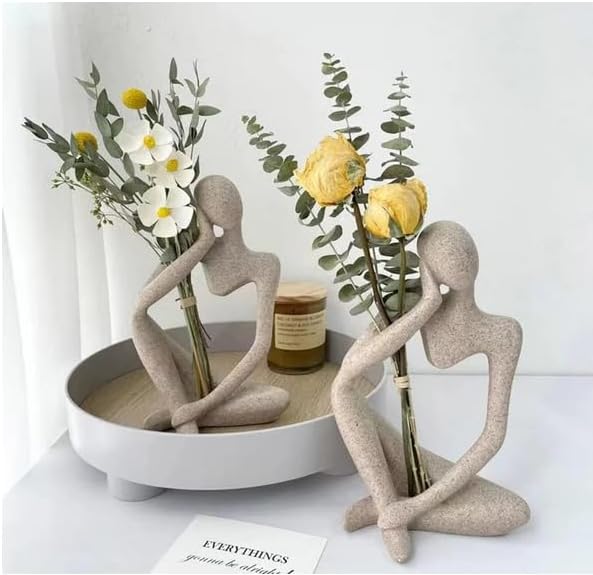 Thinker Statue Silicone Resin Mold Abstract Sculptures Figurines Decoration Office Desk / Set of 3