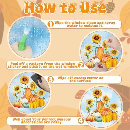 77 PCS Scarecrow Fall Decor, 9.84 x 13.78 Inch Fall Window Clings for Home